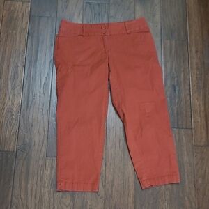 Loft Outlet women's orange rust cropped pants size 6